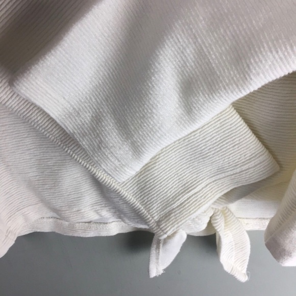 Madewell Texture & Thread Jacquard Tie Front Long Sleeve Cream Top Size Small - Picture 8 of 10